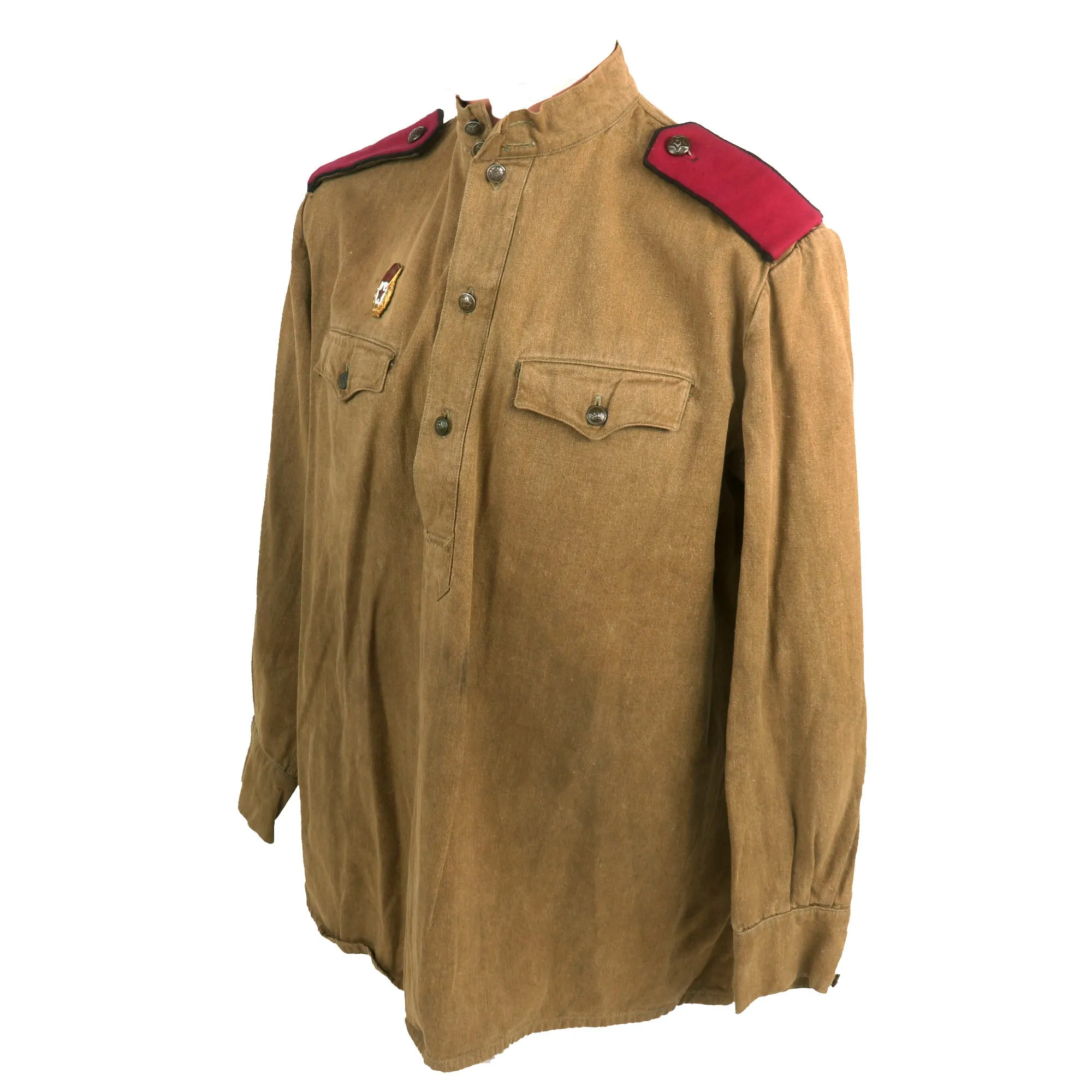 Original Soviet WWII M1943 Uniform Gymnastyorka Blouse & Breeches - Wartime Blouse with Infantry Boards and Guards Badge