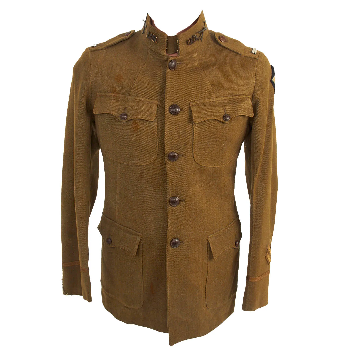 Original U.S. WWI 2nd Infantry Division, 9th Infantry Regiment Headquarters Company Officer's Uniform Set With Breeches