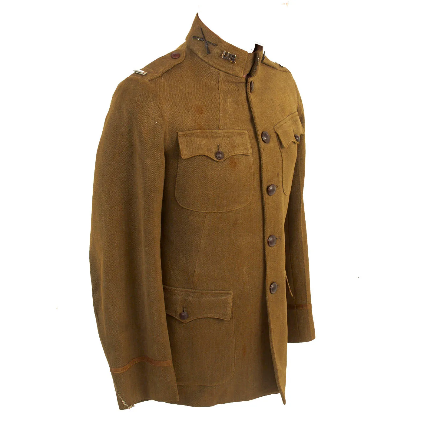 Original U.S. WWI 2nd Infantry Division, 9th Infantry Regiment Headquarters Company Officer's Uniform Set With Breeches