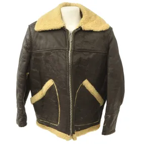 Original U.S. WWII Army Air Force B-3 Style Sheepskin Bomber Jacket - Size 38