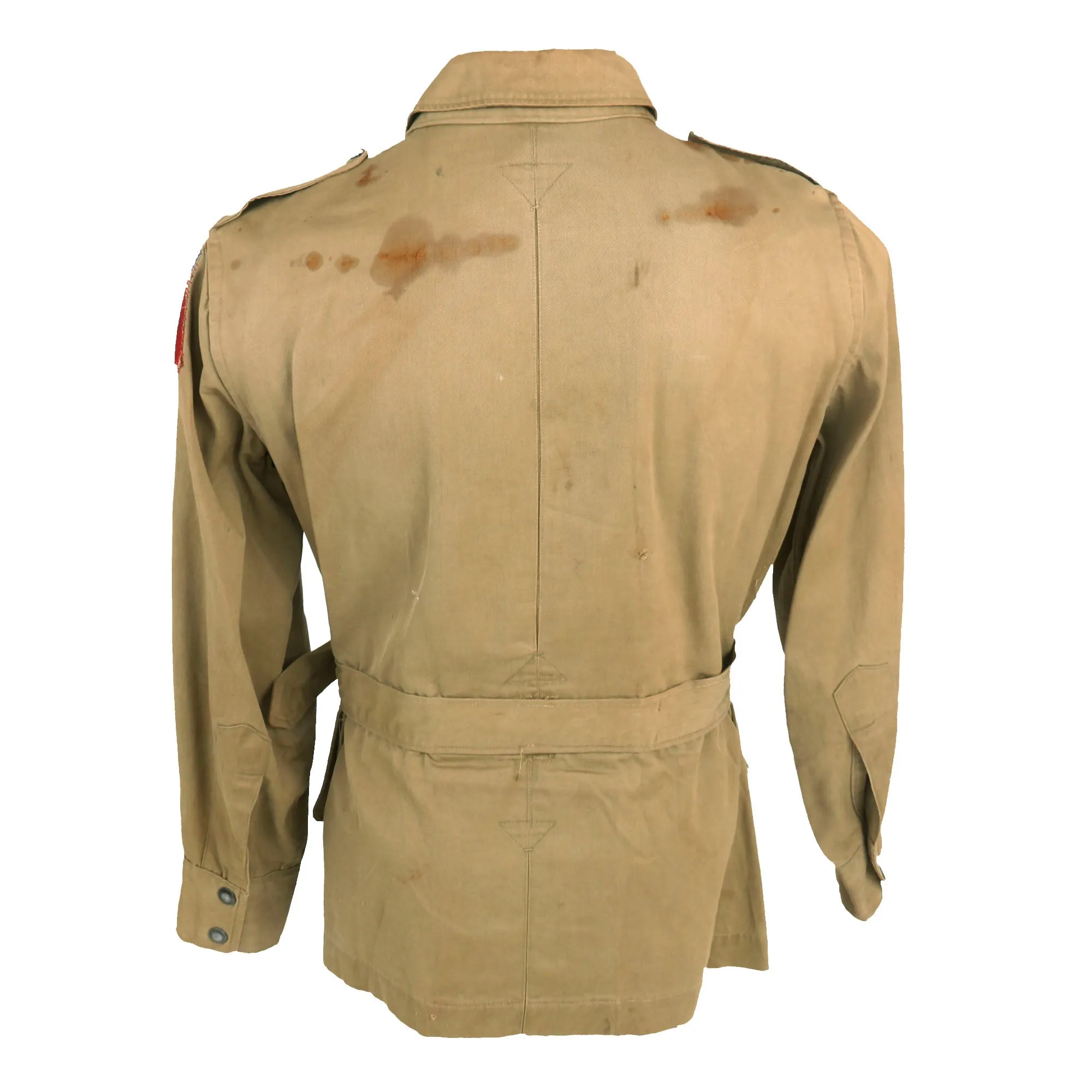 Original U.S. WWII M1942 Paratrooper Jump Jacket with Period Applied 82nd Airborne Division Shoulder Sleeve Insignia - Laundry Number Marked (Q9716)