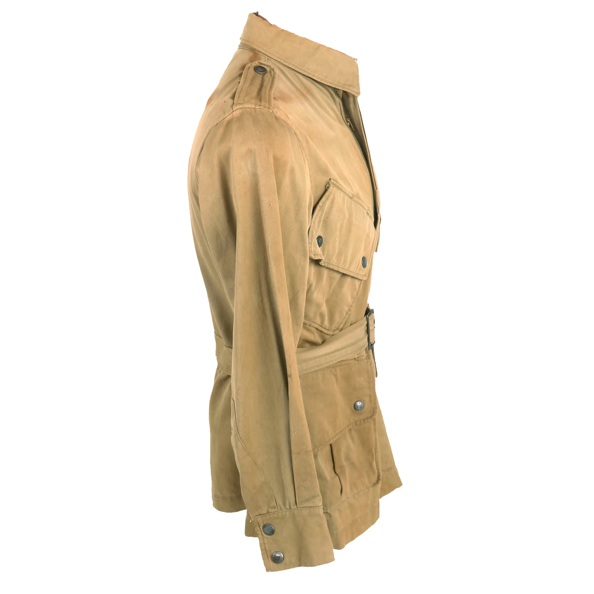 Original U.S. WWII M1942 Paratrooper Jump Jacket with Period Applied 82nd Airborne Division Shoulder Sleeve Insignia - Laundry Number Marked (Q9716)