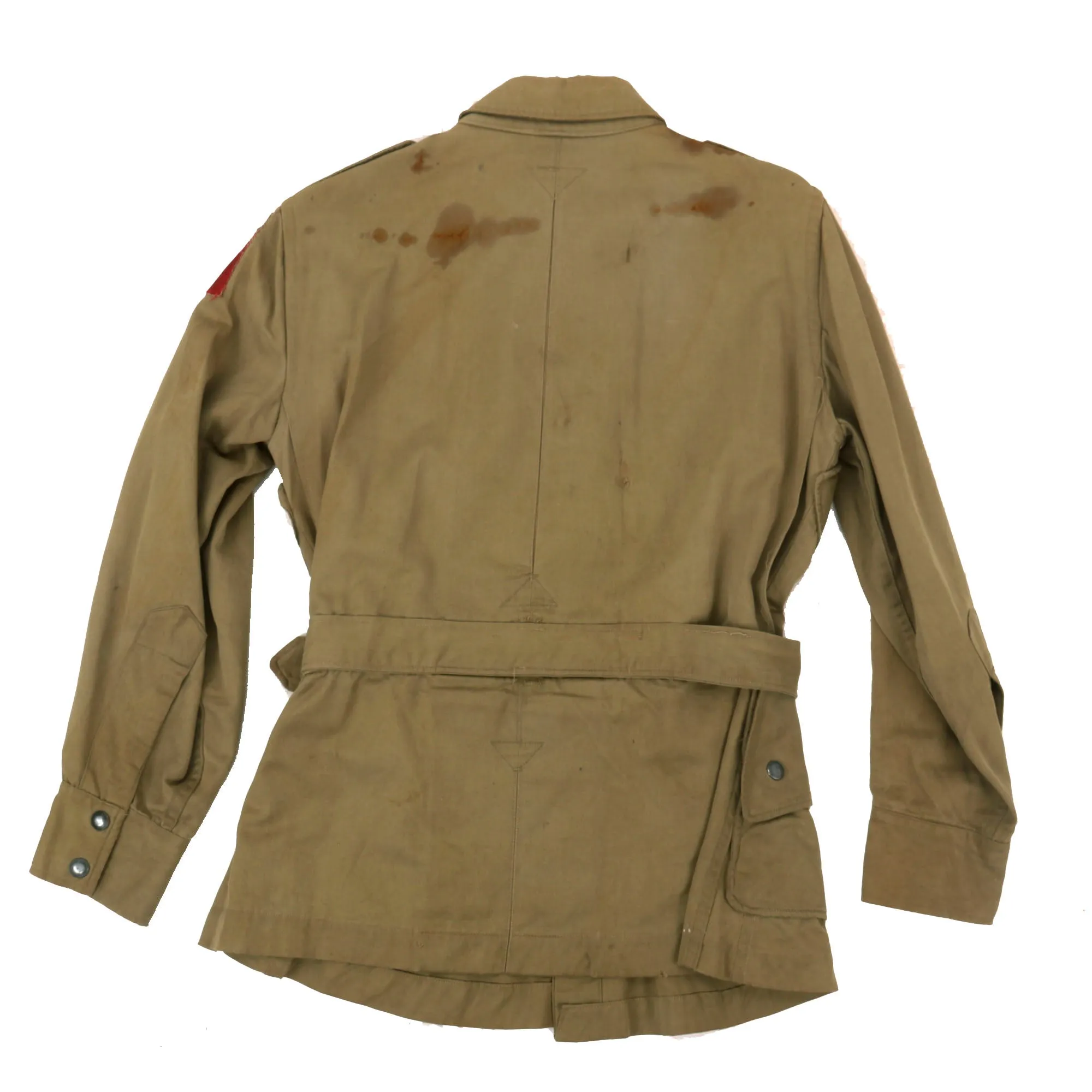 Original U.S. WWII M1942 Paratrooper Jump Jacket with Period Applied 82nd Airborne Division Shoulder Sleeve Insignia - Laundry Number Marked (Q9716)