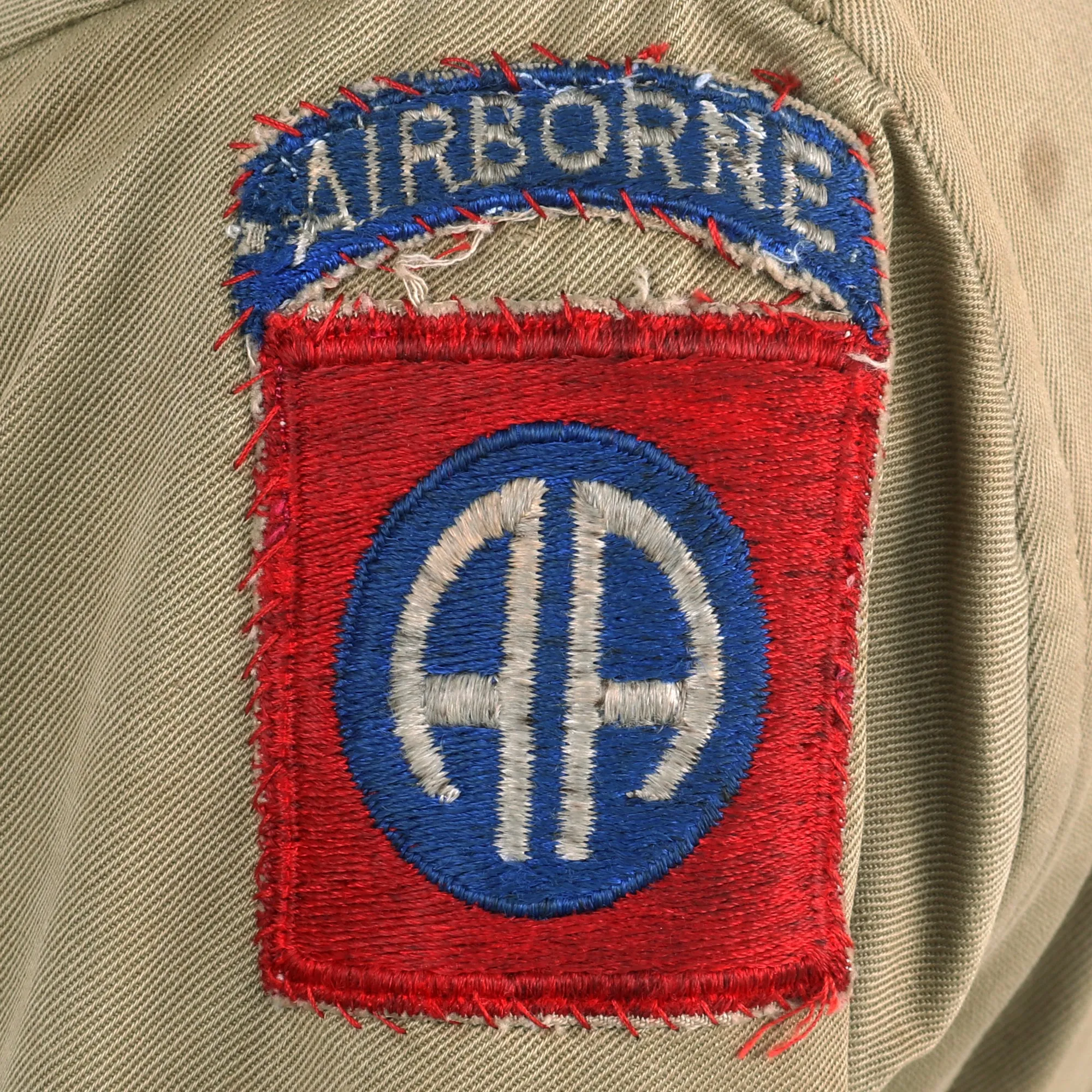 Original U.S. WWII M1942 Paratrooper Jump Jacket with Period Applied 82nd Airborne Division Shoulder Sleeve Insignia - Laundry Number Marked (Q9716)