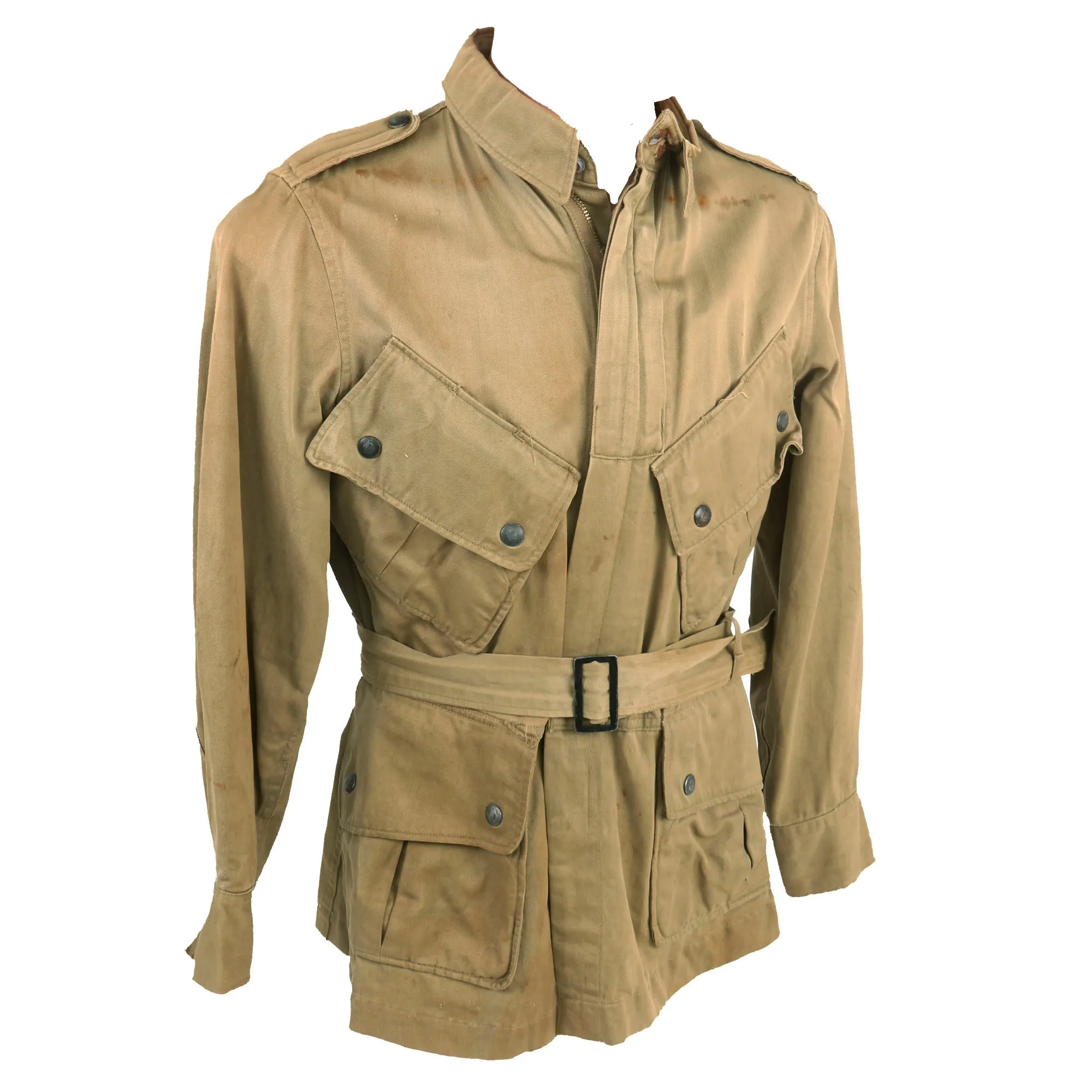 Original U.S. WWII M1942 Paratrooper Jump Jacket with Period Applied 82nd Airborne Division Shoulder Sleeve Insignia - Laundry Number Marked (Q9716)