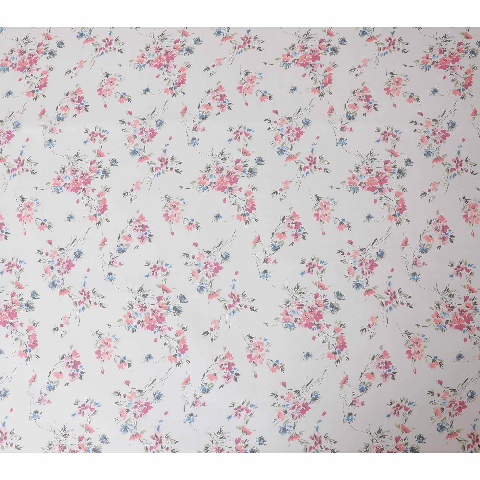 Pearl grey premium pure silk chiffon fabric with multicolor print in floral design-D13224