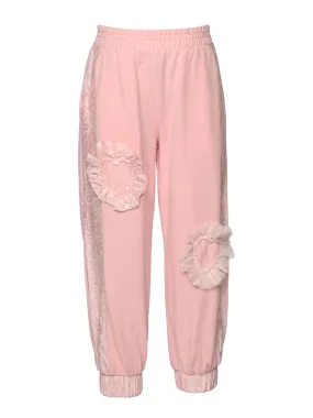 Pink Joggers w/Mesh Heart Detail