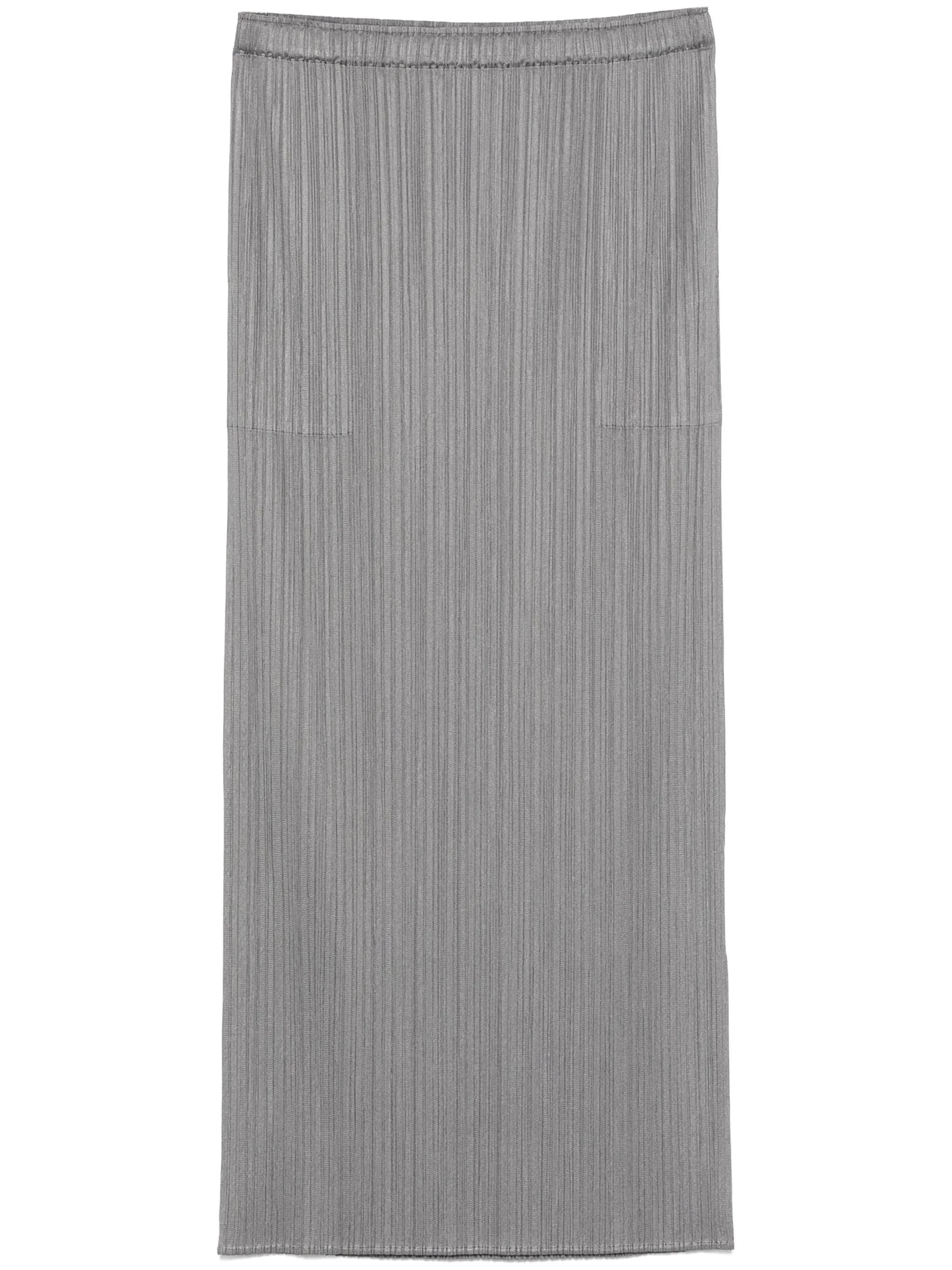 Pleated Midi Skirt - Gray