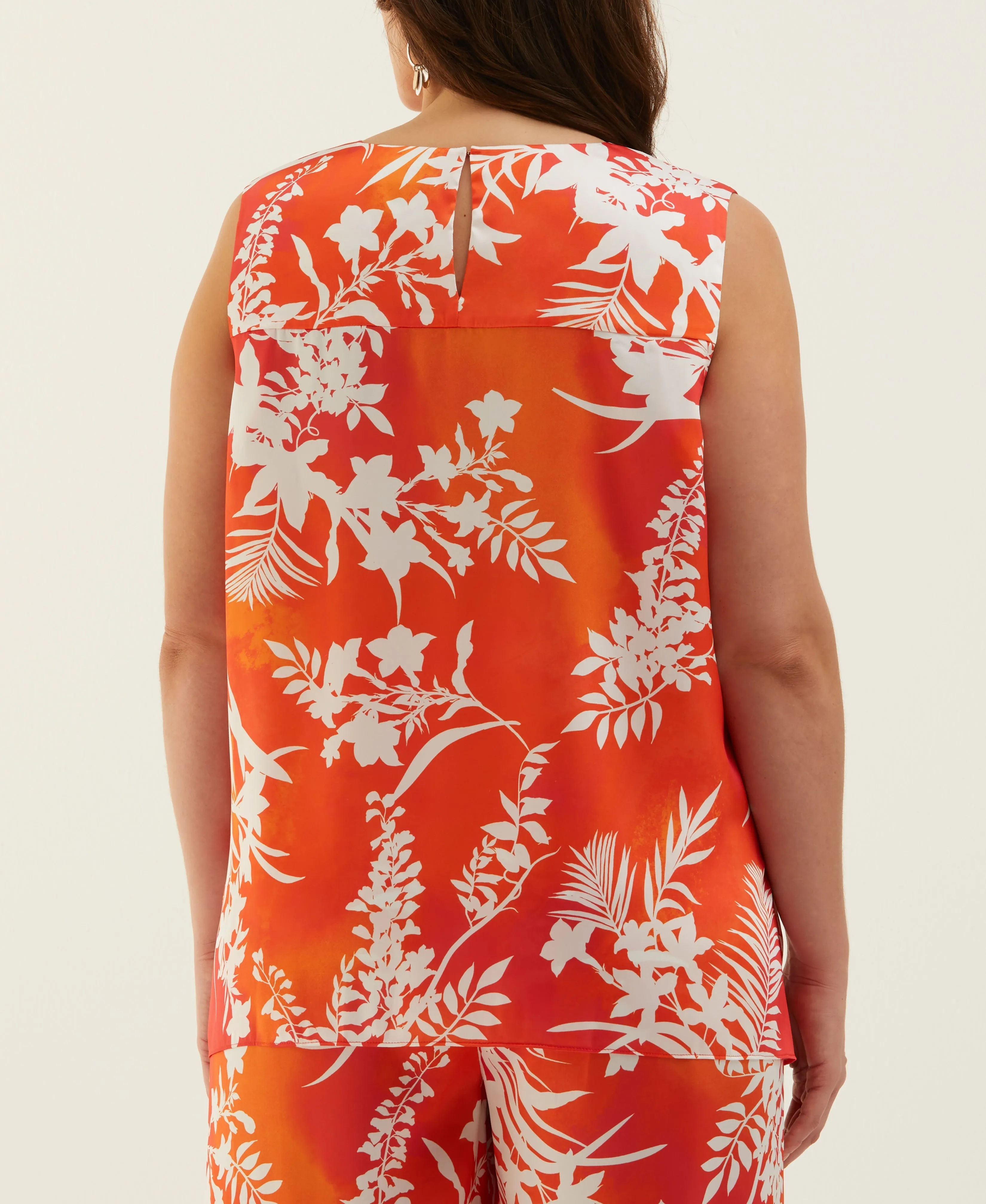 Plus Size Wildflower Print Drape Blouse