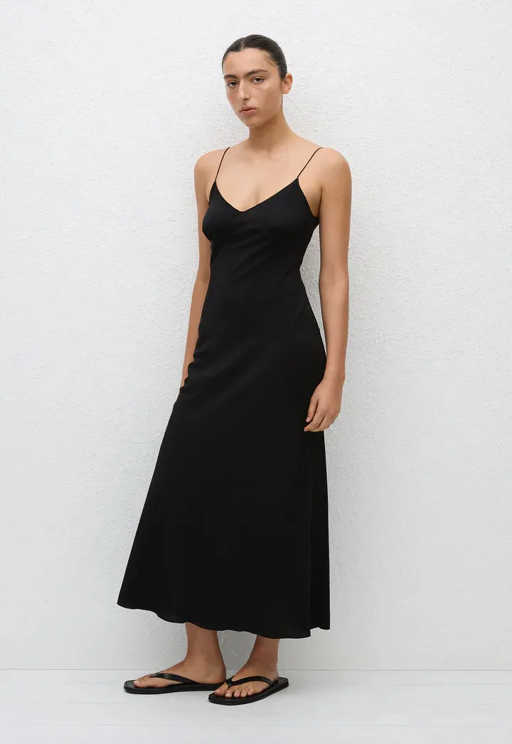 (PRE-ORDER) LOW BACK SLIP DRESS - BLACK