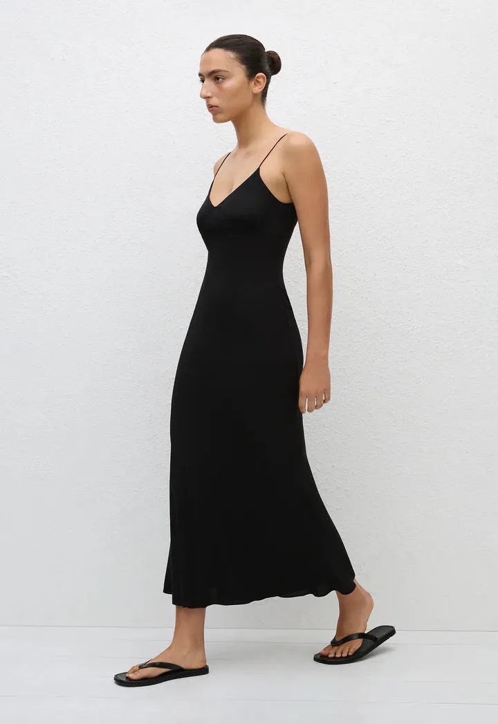 (PRE-ORDER) LOW BACK SLIP DRESS - BLACK