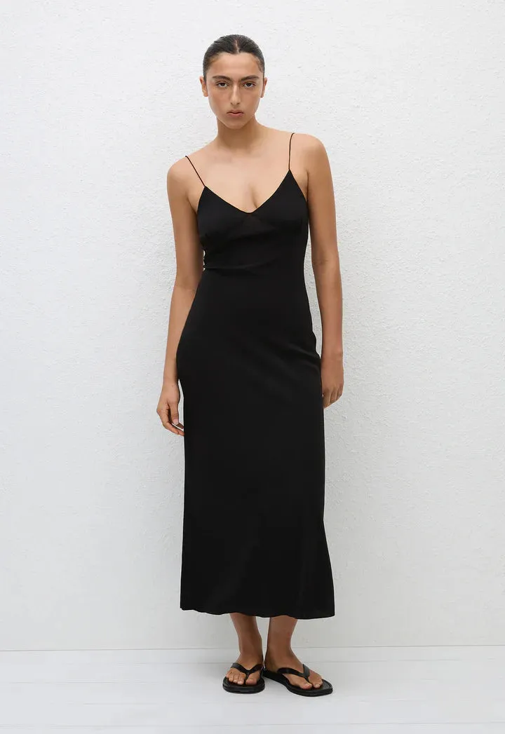 (PRE-ORDER) LOW BACK SLIP DRESS - BLACK