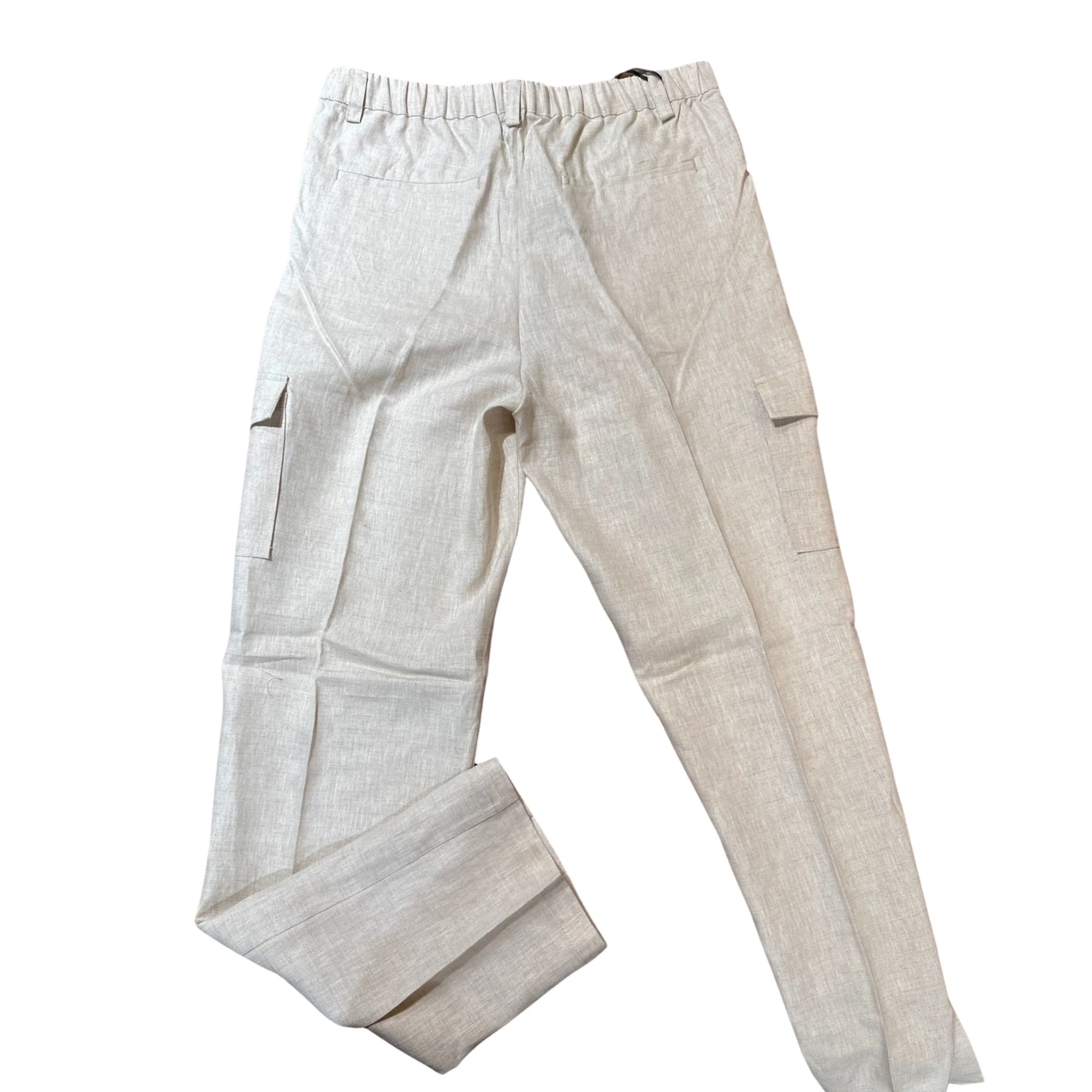 Prestige Oatmeal Cargo Linen Pants