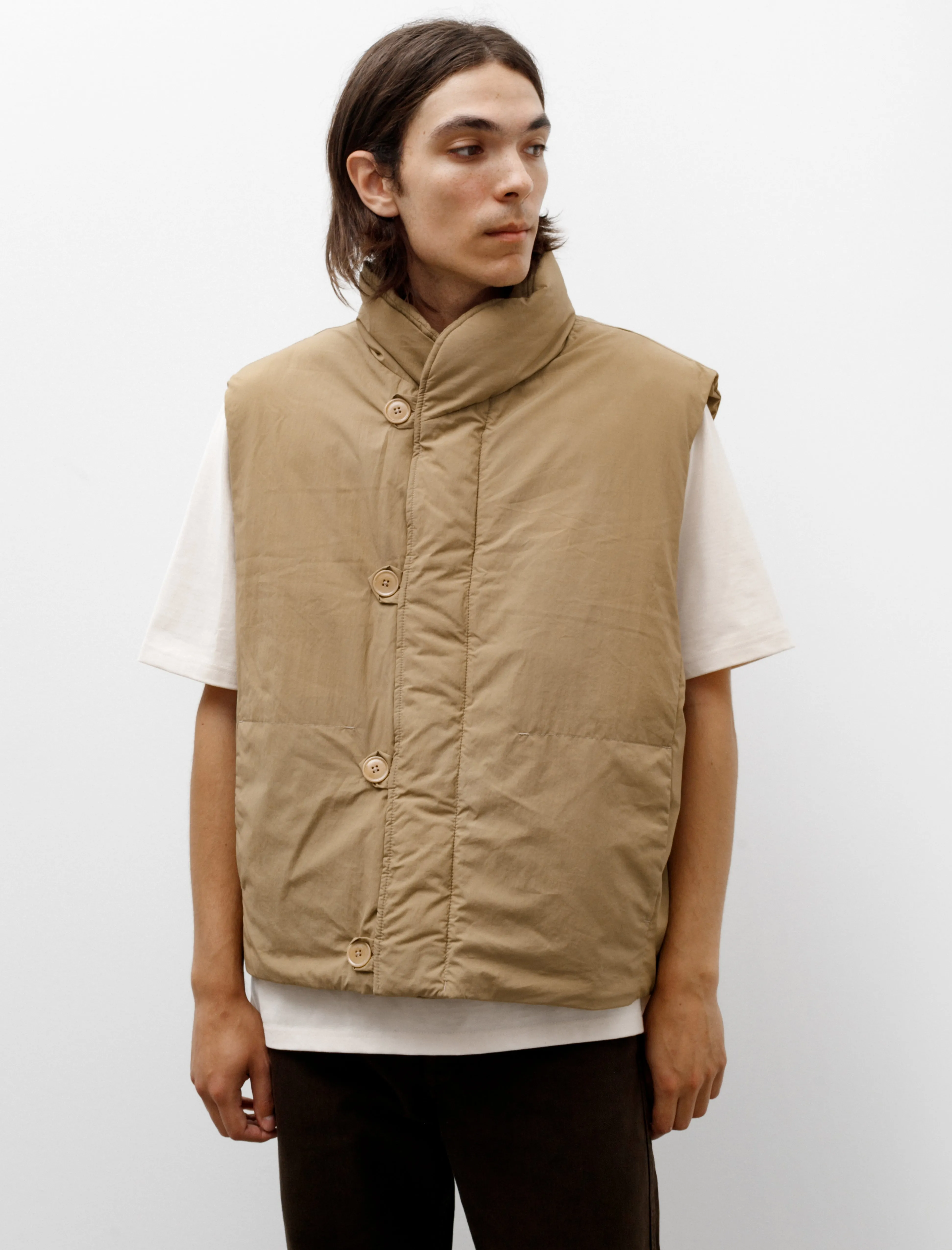 Puffer Gilet Ochre Khaki