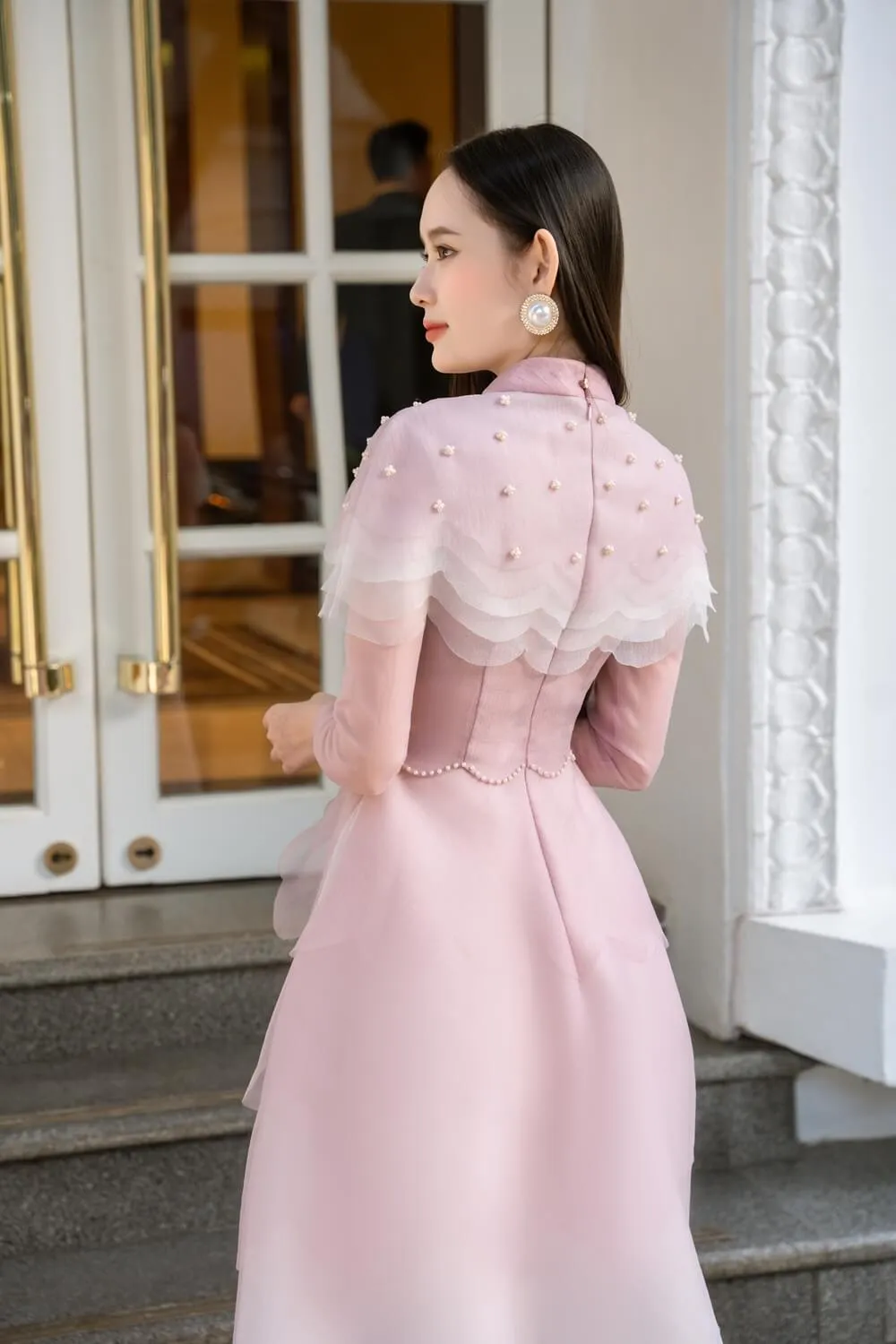 Reagan Fitted Layered Organza Long Length Ao Dai