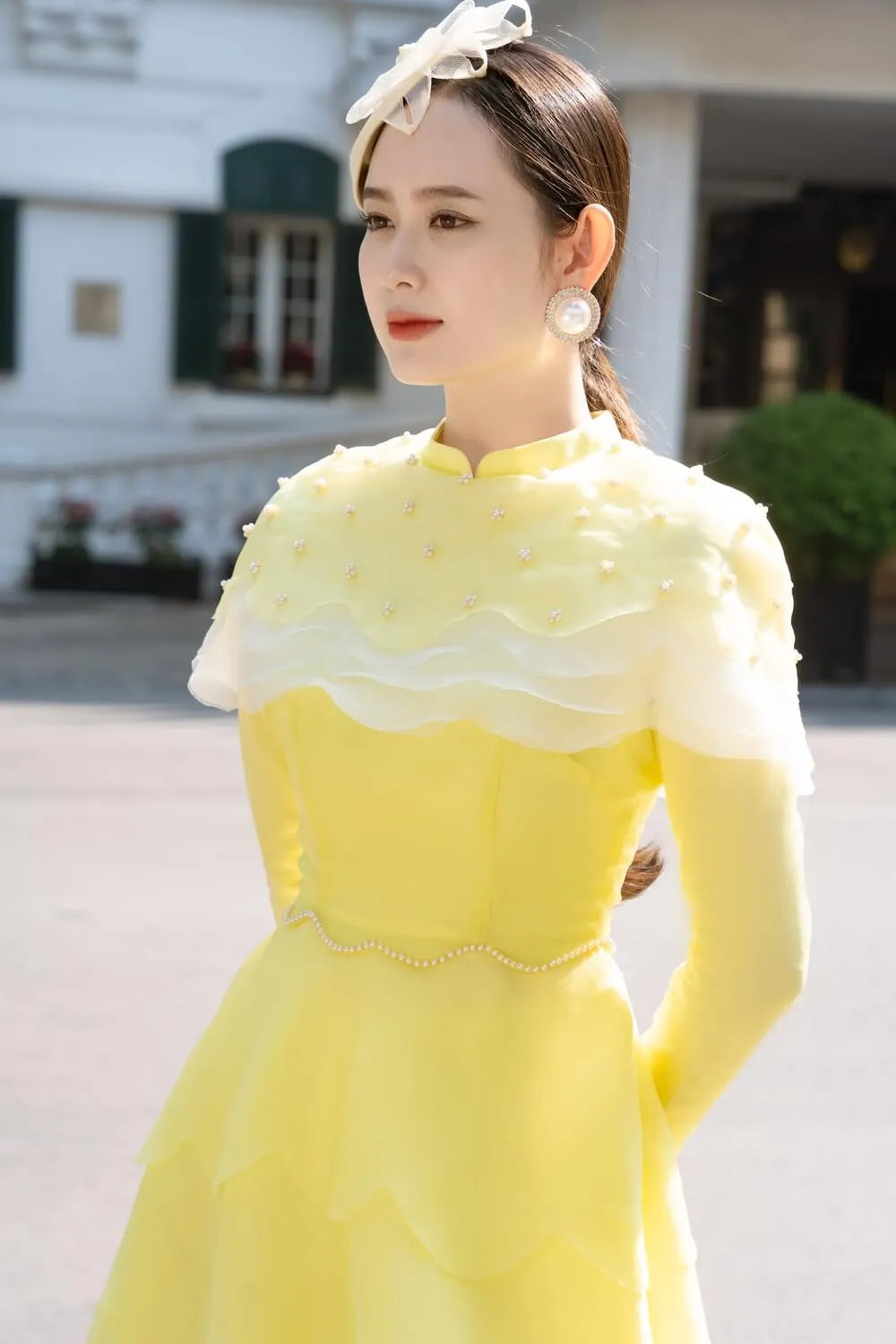 Reagan Fitted Layered Organza Long Length Ao Dai