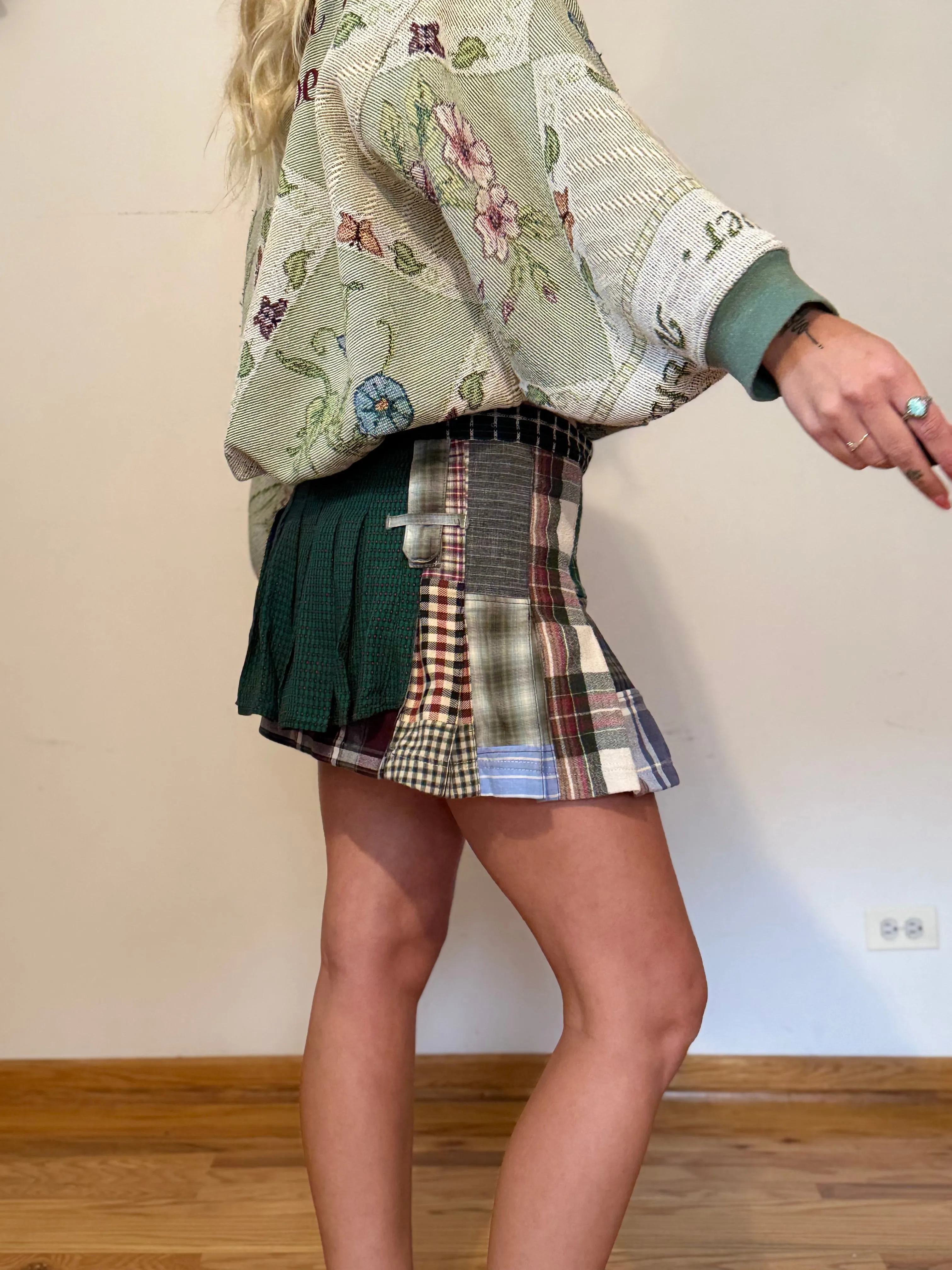 Reclaimed Check Yo Self Mini Skirt