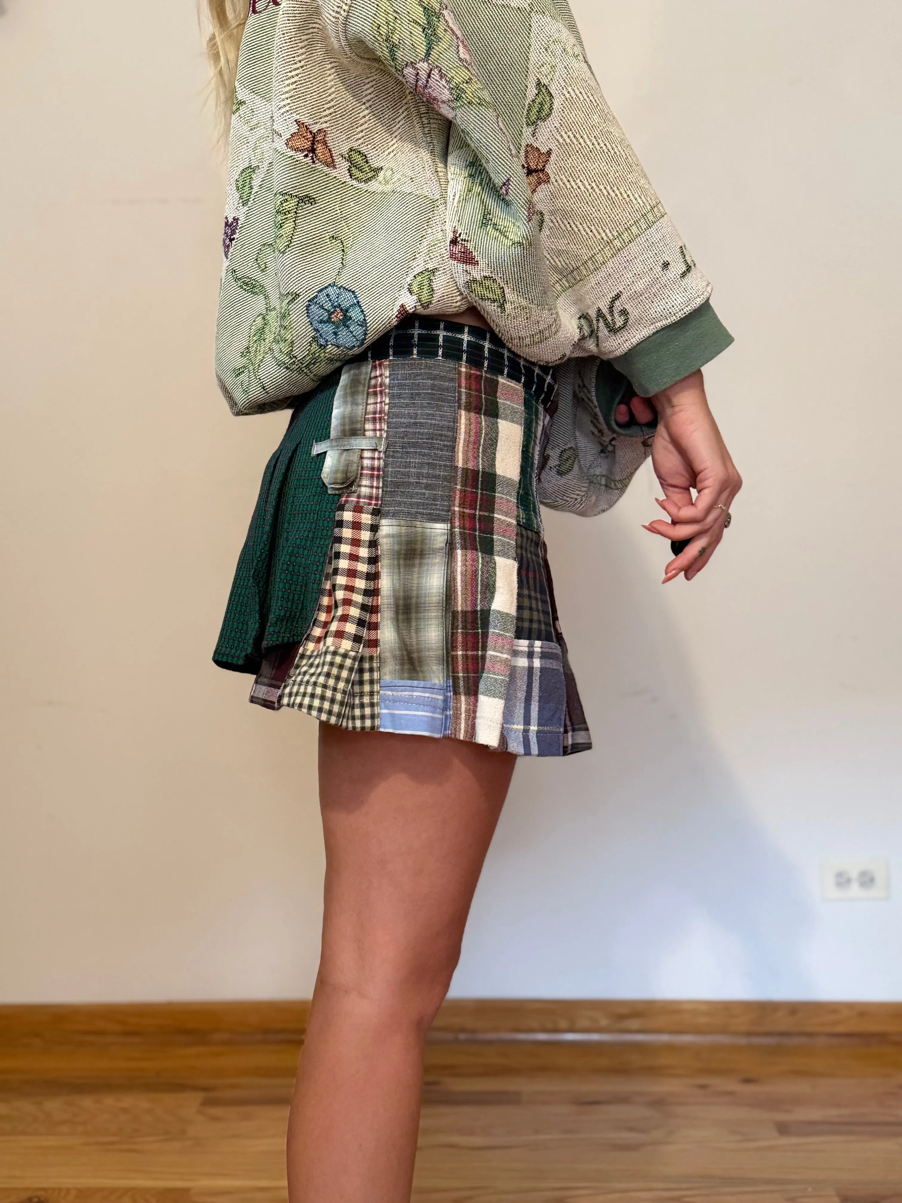 Reclaimed Check Yo Self Mini Skirt