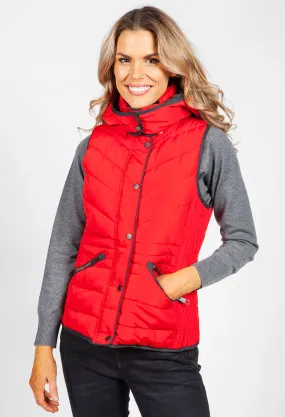 Red Hooded Gilet