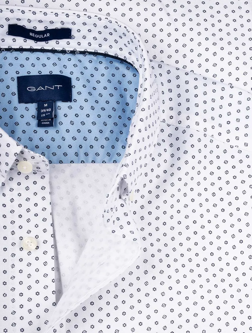 Regular Fit Micro Print Oxford Shirt White