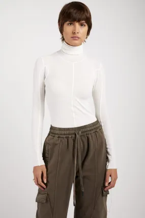 Ribbed Turtleneck Sweater in Butter