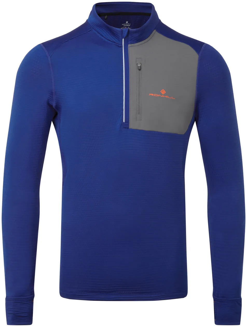 Ronhill Tech Winter Half Zip Long Sleeve Mens Running Top - Blue