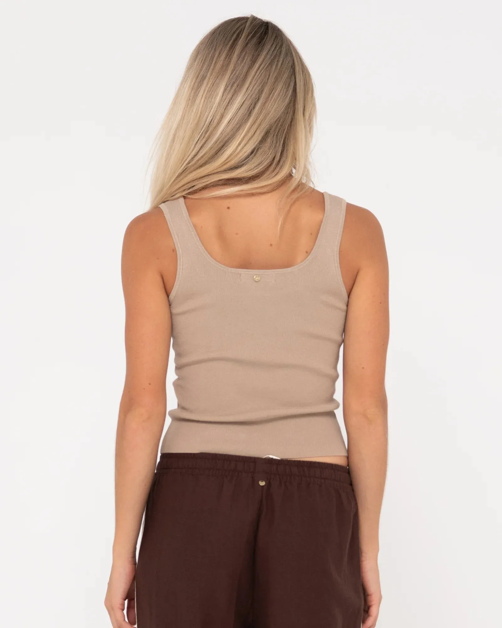 Rusty Amelia Scoop Knit Skimmer Tank