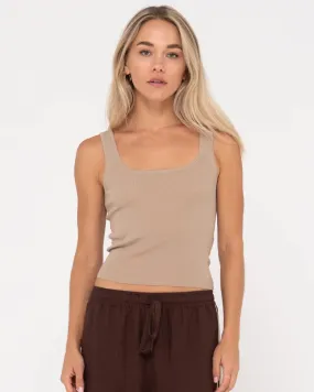 Rusty Amelia Scoop Knit Skimmer Tank