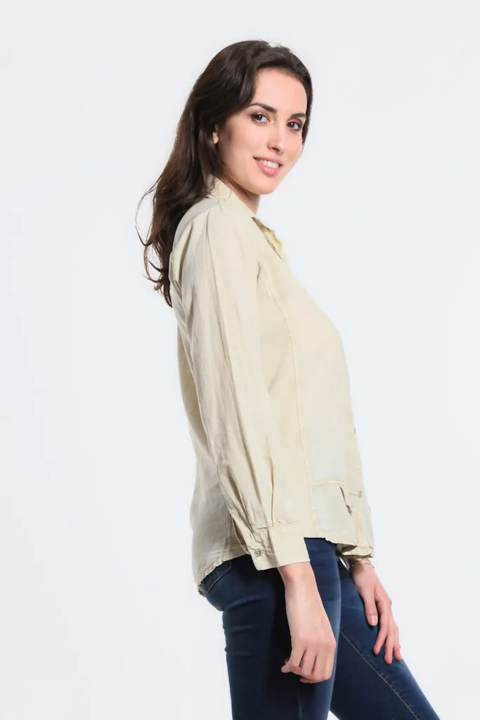 Ryder Button Front Tab Pocket Top (BLS148)