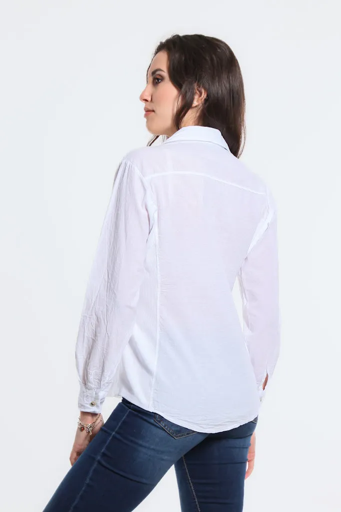 Ryder Button Front Tab Pocket Top (BLS148)