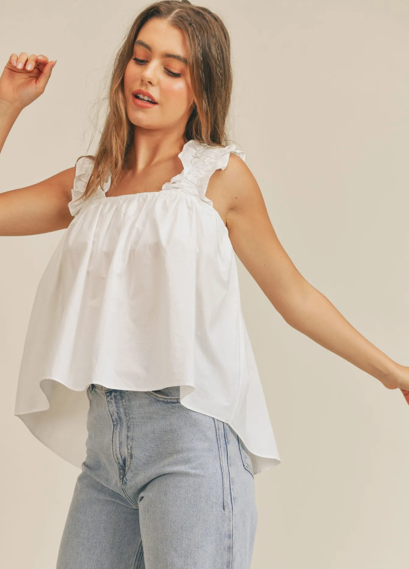 Sadie & Sage Hopeful Day Scrunchie Strap Top