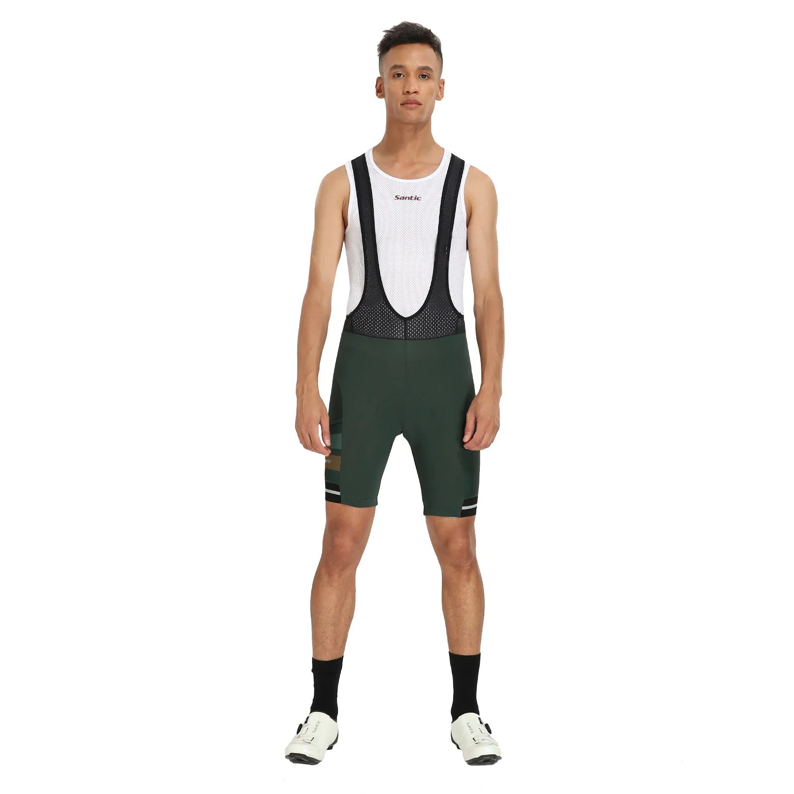 Santic Dante Green Men Padded Cycling Bib Short