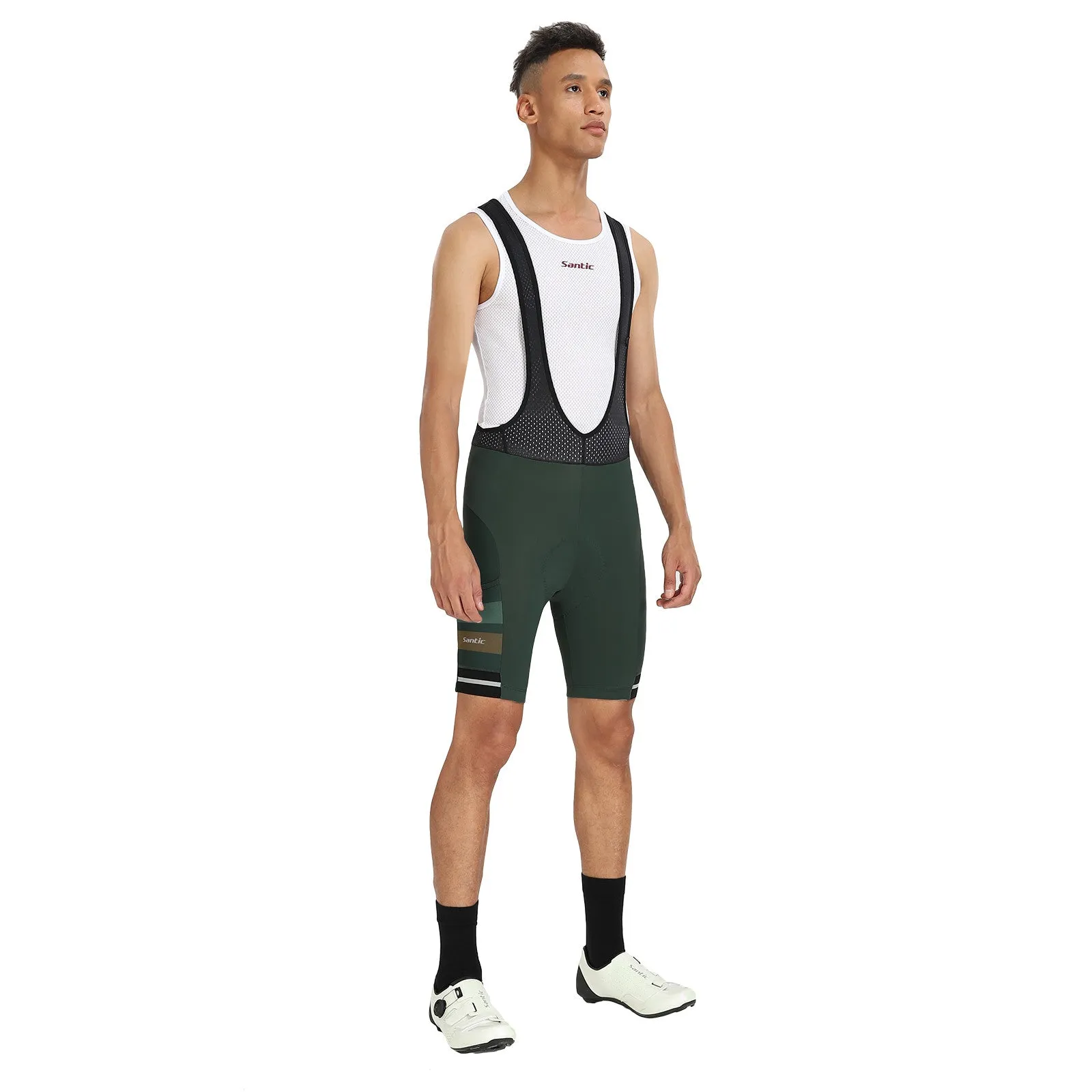 Santic Dante Green Men Padded Cycling Bib Short