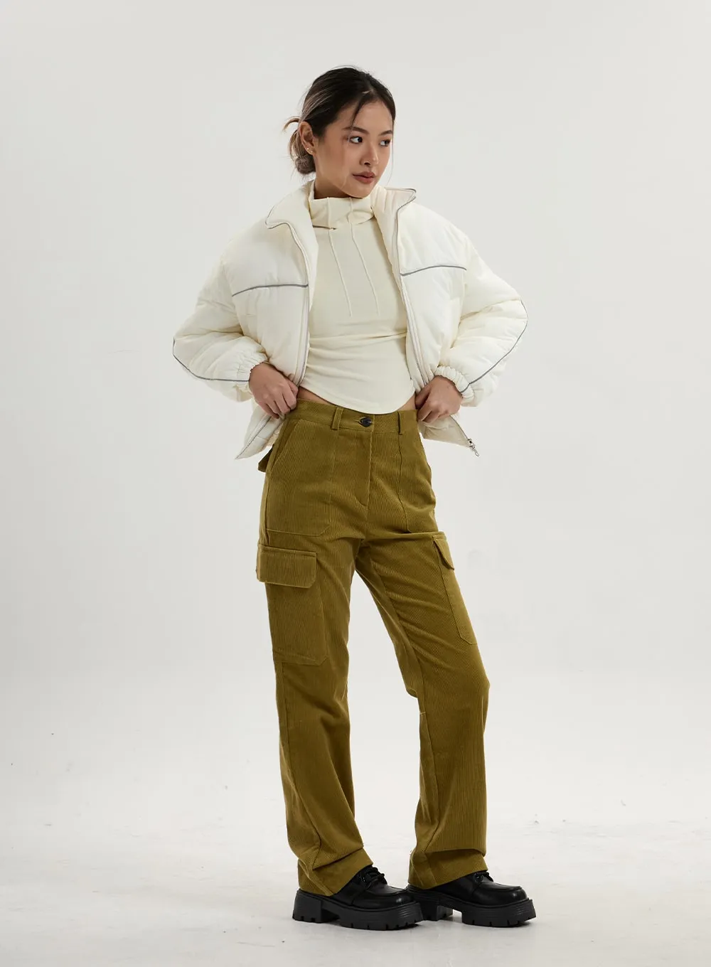 Semi Turtleneck Long Sleeves Crop Top CN17