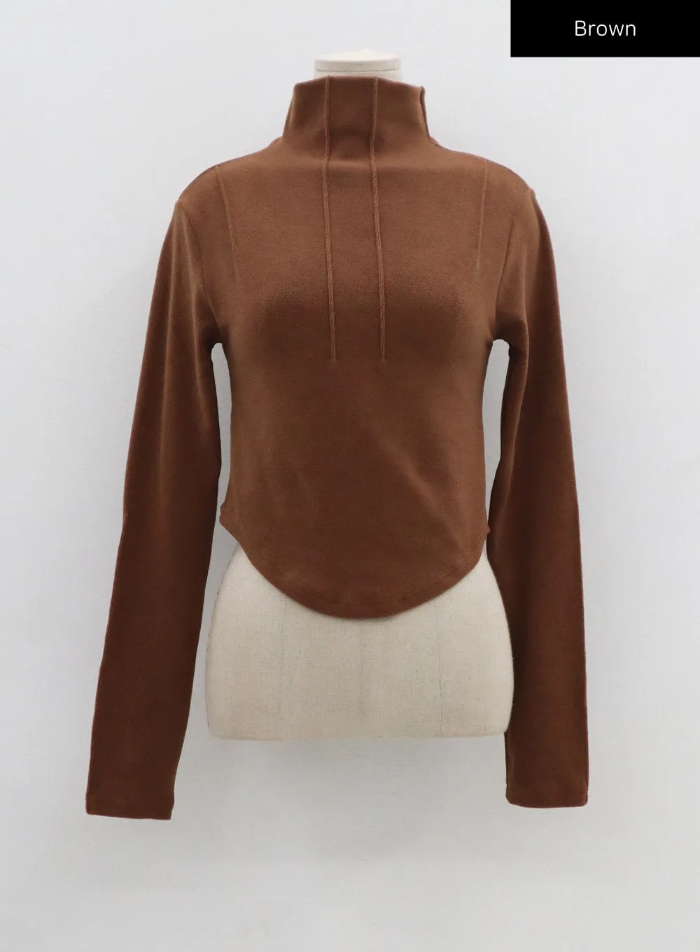 Semi Turtleneck Long Sleeves Crop Top CN17