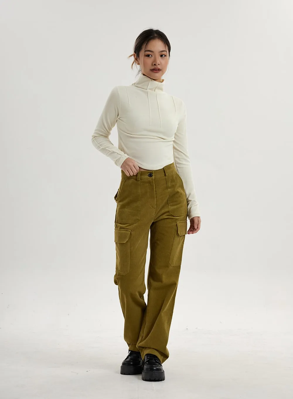 Semi Turtleneck Long Sleeves Crop Top CN17