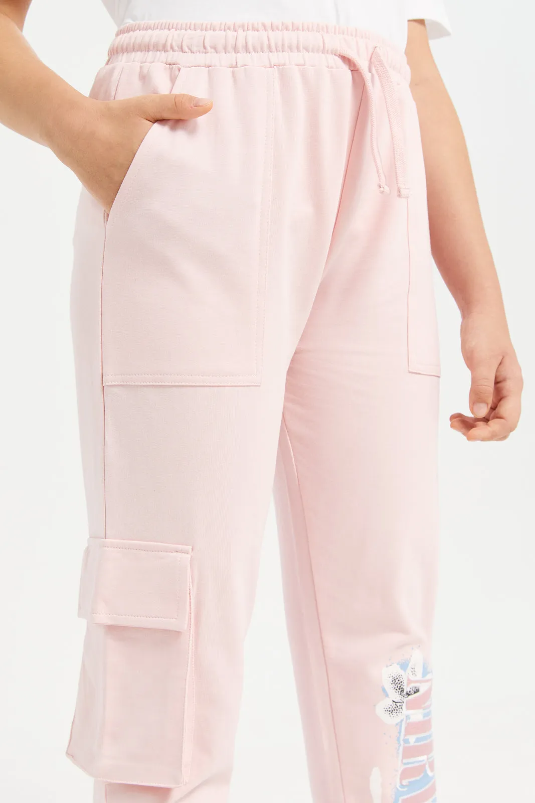 Senior Girls Pink Nirvana Cargo Pocket Jogger