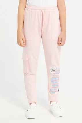 Senior Girls Pink Nirvana Cargo Pocket Jogger