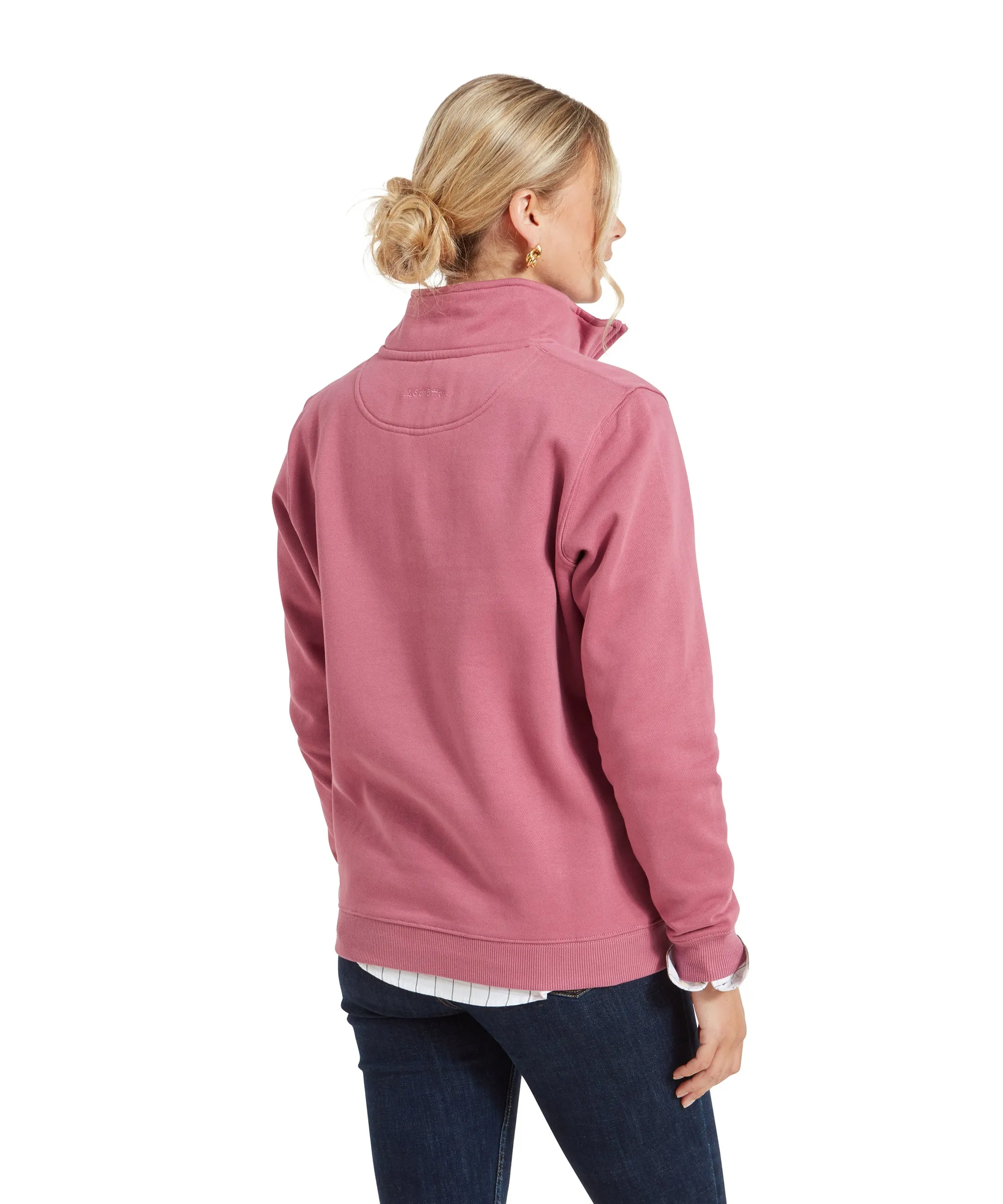 Sennen Cove Quarter Zip Sweatshirt - Dark French Rose