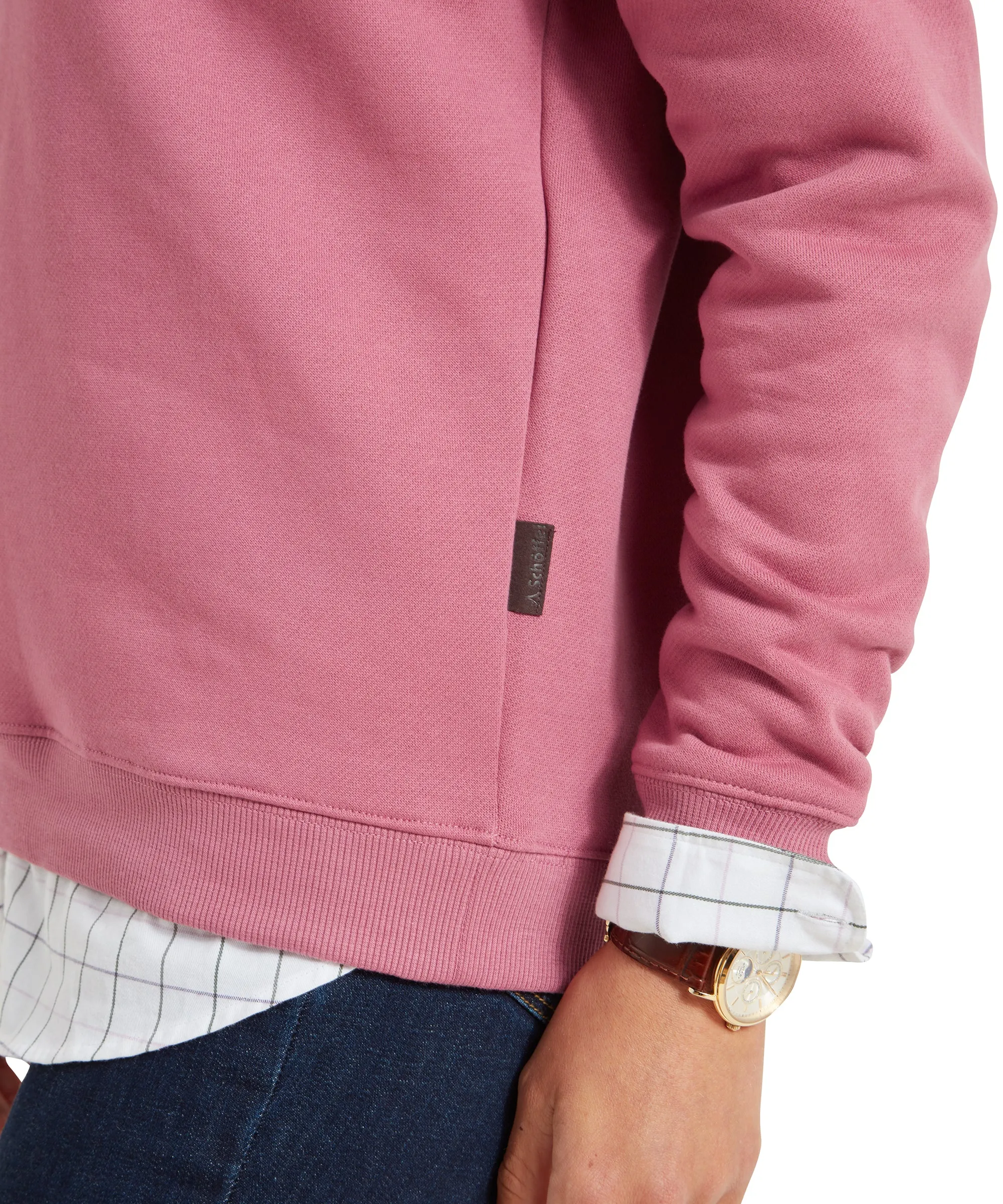 Sennen Cove Quarter Zip Sweatshirt - Dark French Rose