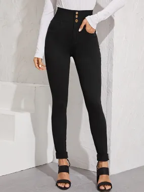 SHEIN Essnce High-Rise Skinny Jeans