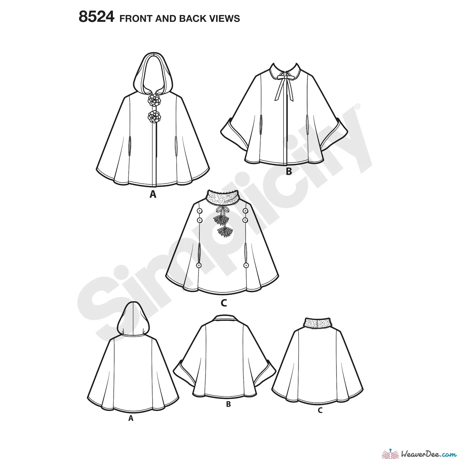 Simplicity Pattern S8524 Child's Poncho