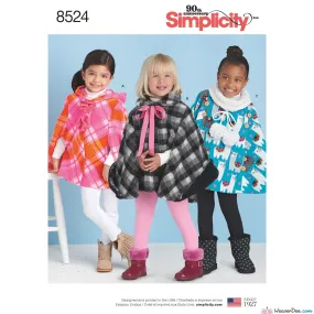 Simplicity Pattern S8524 Child's Poncho