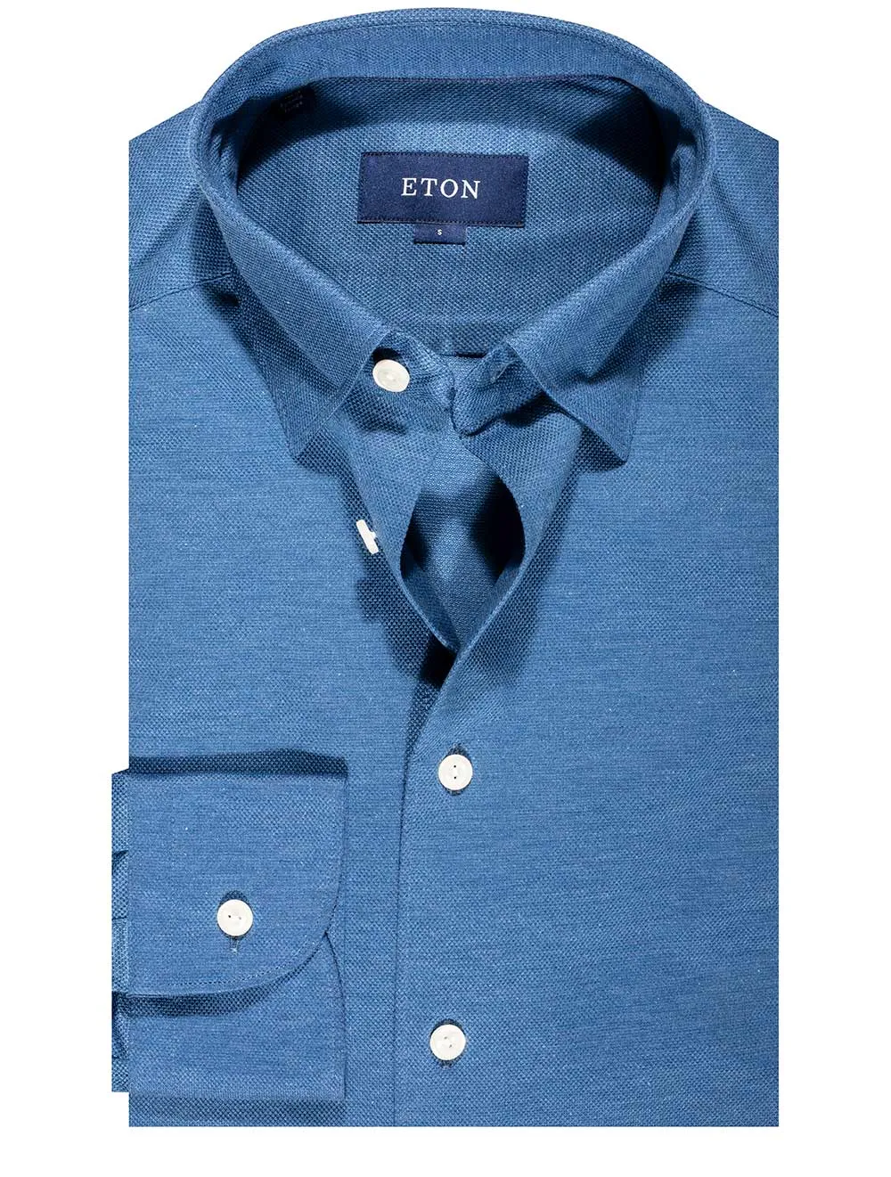 Slim Fit Jersey Pique Shirt Blue