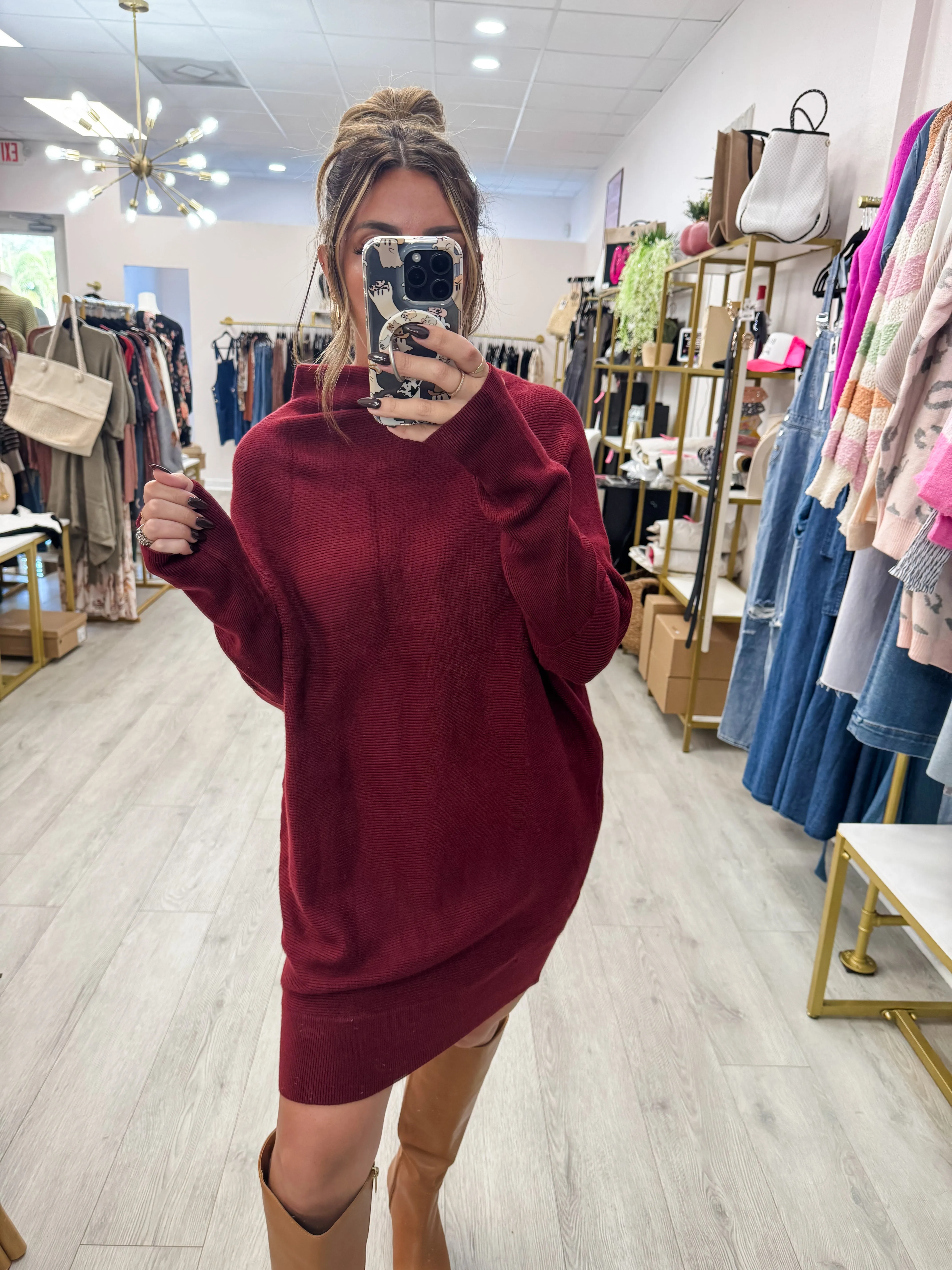 Slouch Neck Dolman Sleeve Tunic