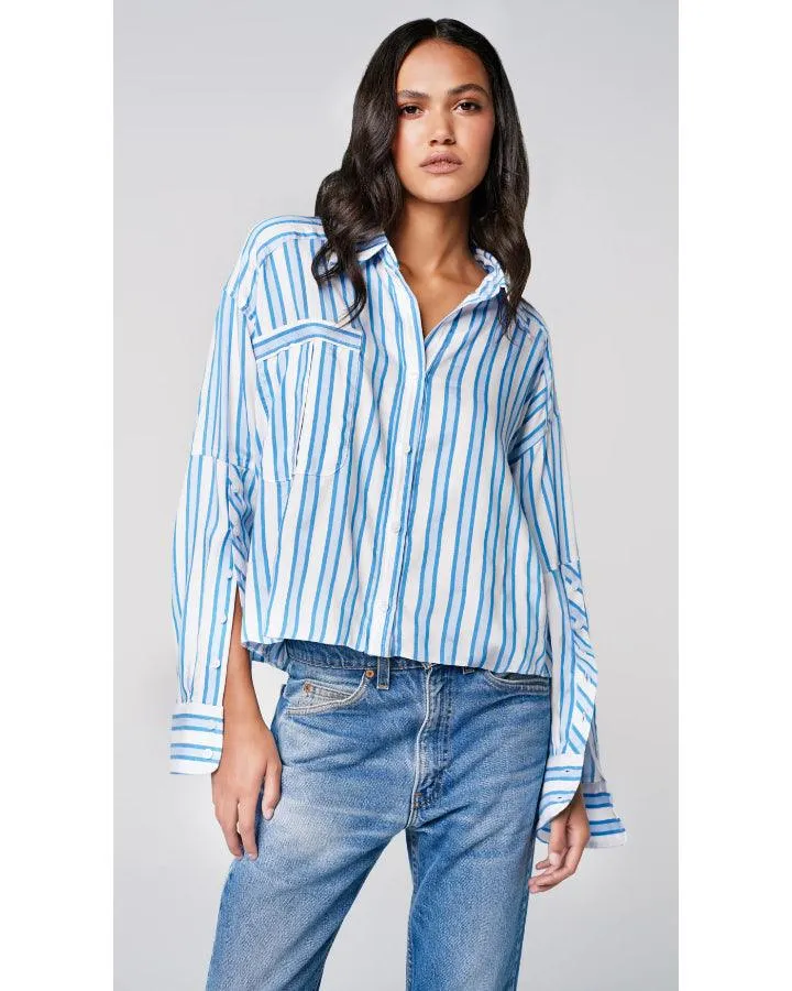 Smythe Button Sleeve Striped Shirt