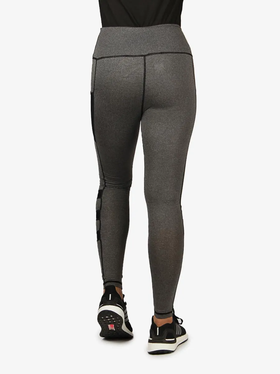 Solid Side Mesh - Compression Tights - 372 - Grey