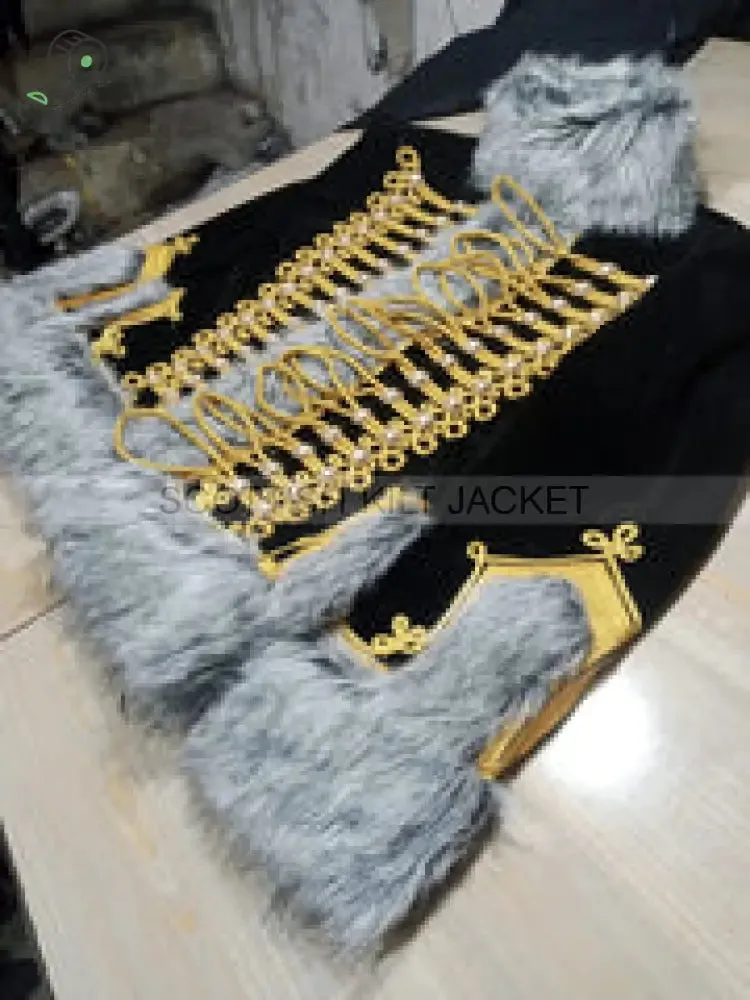 Steampunk Napoleonic Hussar Tunic with Fur and Full Braiding