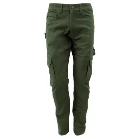 Straight Leg Cargo Pants - Army Green with Pads