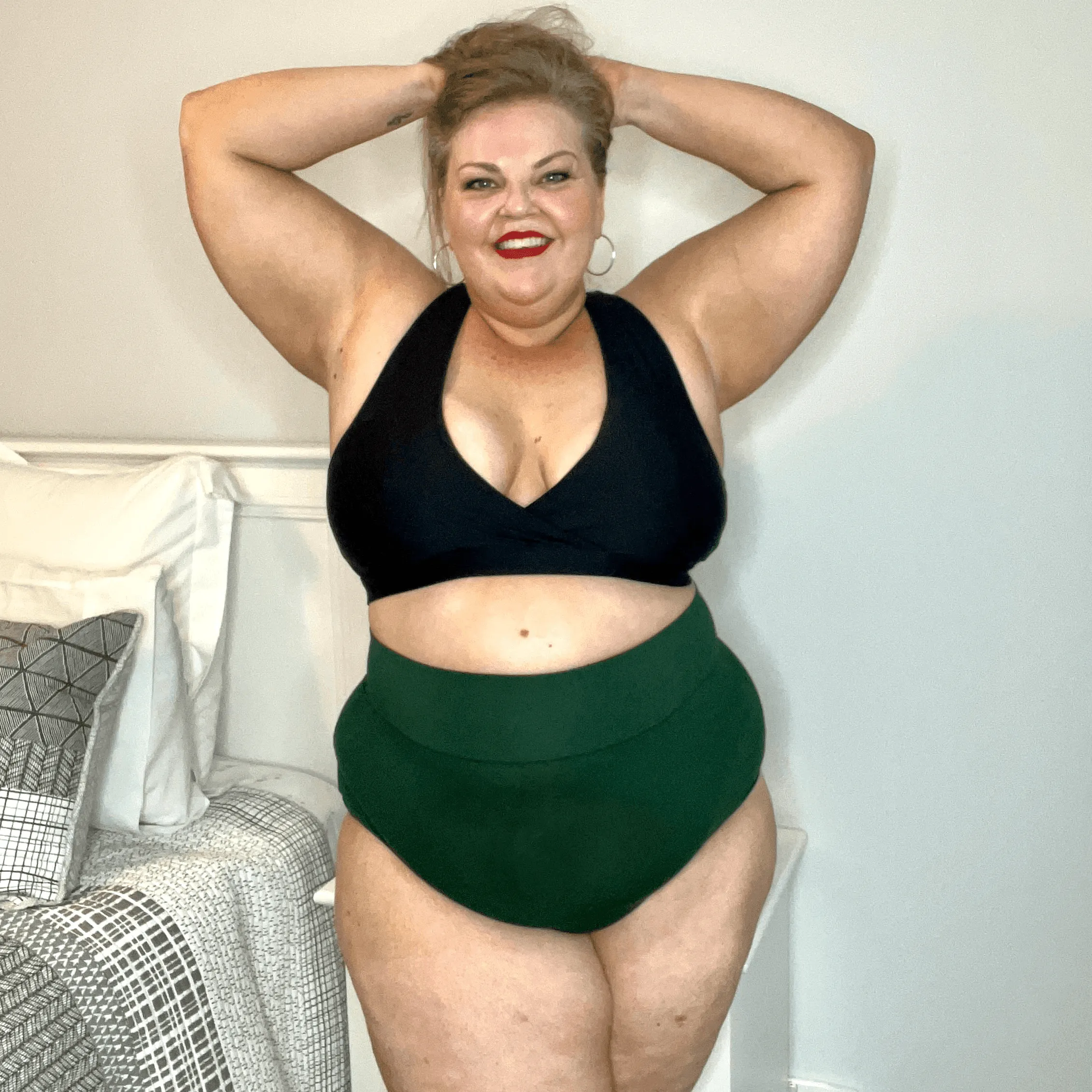 Super High Waist Knickers - Hit the Bottle Green